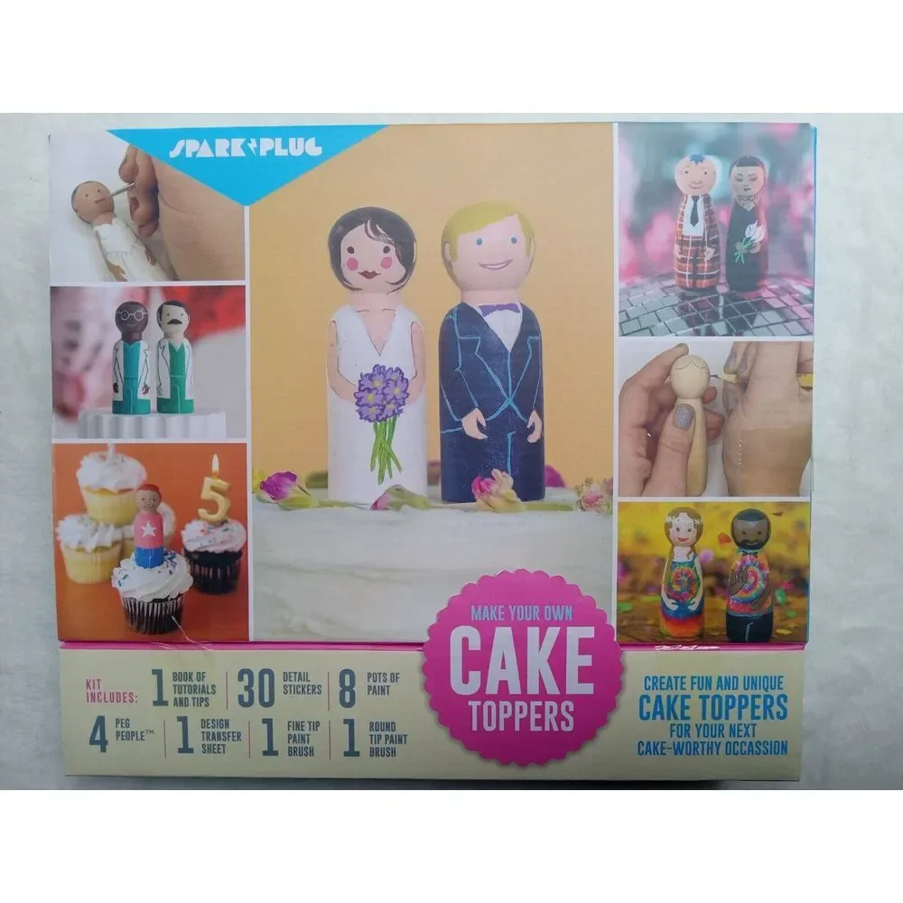 Spark & Plug DIY Cake Topper Art Wooden Kit